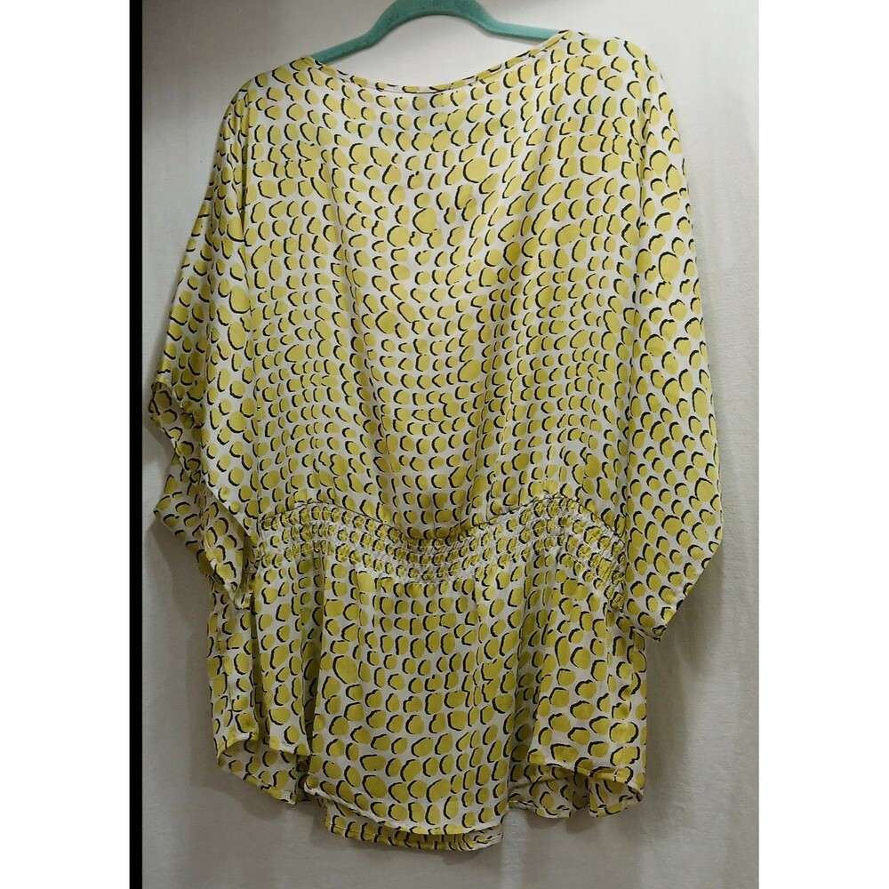 Rafaella Top Woman Plus 2XL XXL Sleeveless Green Black Circles Lightweight CUTE! - Picture 2 of 8